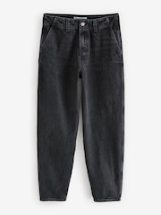 Black 100% Cotton Balloon Barrel Jeans - Image 6 of 7