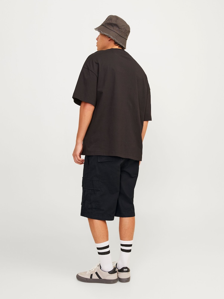 Schwarz - JACK & JONES 100% Cotton Cargo Utility Shorts - Bild 2 von 8