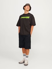 Schwarz - JACK & JONES 100% Cotton Cargo Utility Shorts - Bild 3 von 8