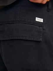 Schwarz - JACK & JONES 100% Cotton Cargo Utility Shorts - Bild 5 von 8