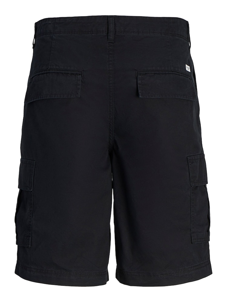 Schwarz - JACK & JONES 100% Cotton Cargo Utility Shorts - Bild 8 von 8