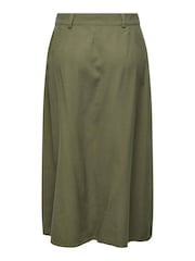 JDY Green Button Front Utility Cargo Midi Skirt - Image 5 of 5