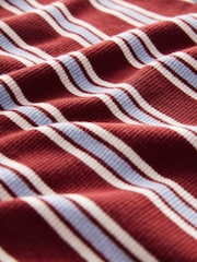 Red Berry/White Ecru Long Sleeve Ribbed Roll Neck Top - Image 3 of 3