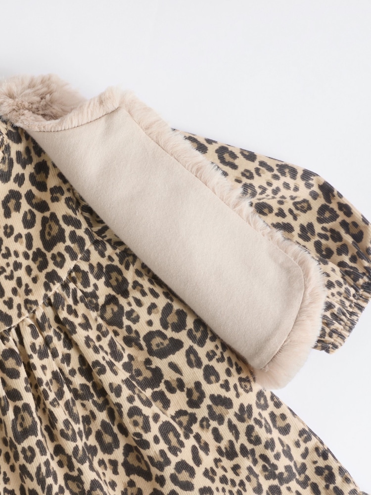 Leopard Print Faux Fur Gilet, Dress & Tights Set (0mths-2yrs) - Image 12 of 12