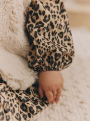 Leopard Print Faux Fur Gilet, Dress & Tights Set (0mths-2yrs) - Image 4 of 12