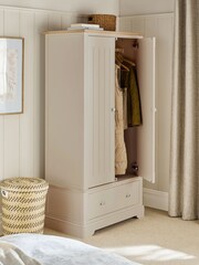 Stone Hampton Painted Oak Slim Double, 1 Drawer Wardrobe - Image 2 of 8