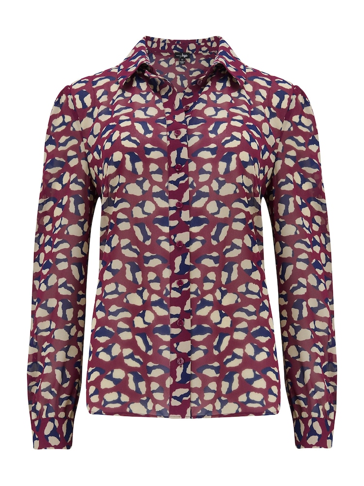 Pour Moi Purple Natalya Metallic Star Chiffon Shirt - Image 2 of 3