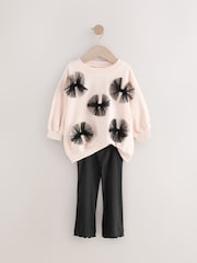 Cream Bow Sweatshirt And Flare Set (3mths-7yrs) - Image 6 of 8