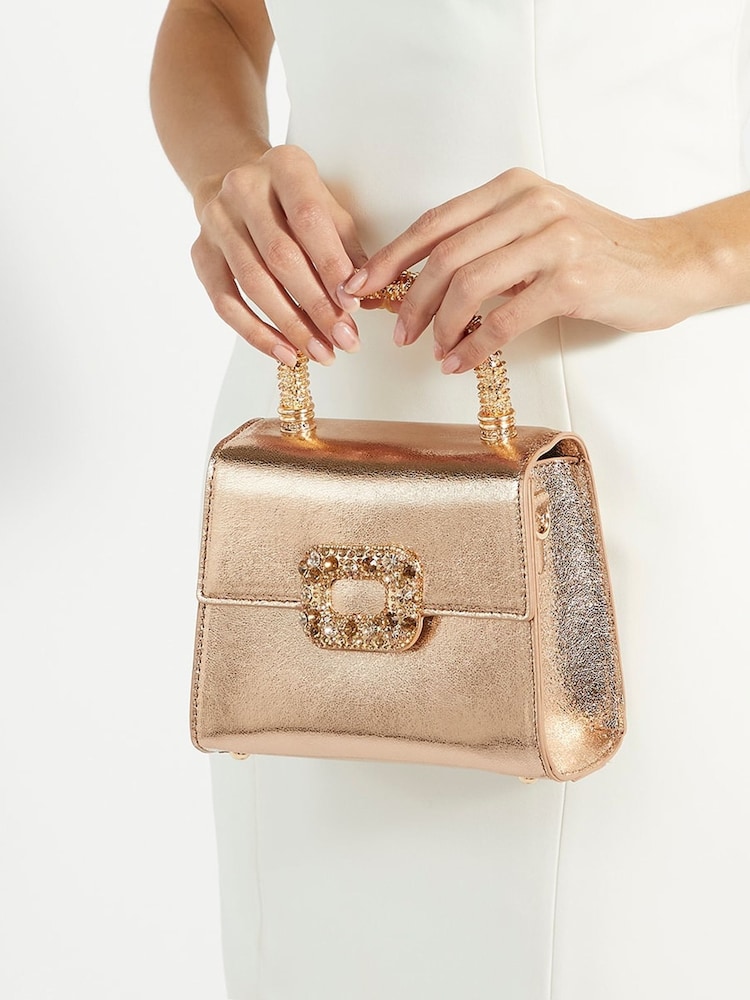Dune London Gold Chrome Bolenna Brooch Trim Bag - Image 1 of 6