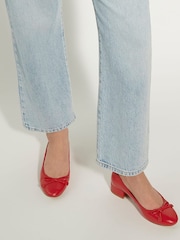 Dune London Red Block Heel Hollies Ballerina Shoes - Image 1 of 8