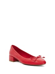 Dune London Red Block Heel Hollies Ballerina Shoes - Image 6 of 8