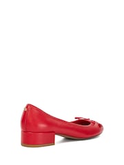 Dune London Red Block Heel Hollies Ballerina Shoes - Image 7 of 8