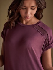 B By Ted Baker Purple Modal Night T-Shirt - Image 4 of 8