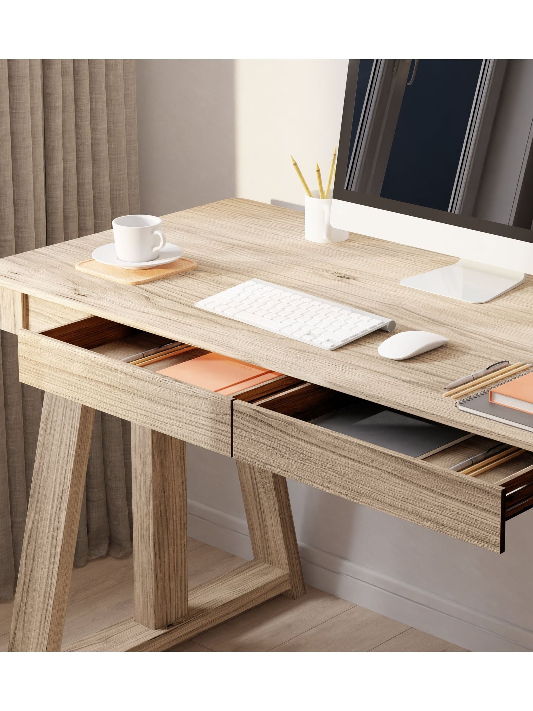 テーブル・机 Igors new desk Buy Koble Natural Nora Height Adjustable Smart Desk from the Next