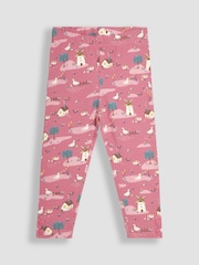 JoJo Maman Bébé Pink Homestead Friends 2-Pack Autumn Ditsy Floral Leggings - Image 3 of 8