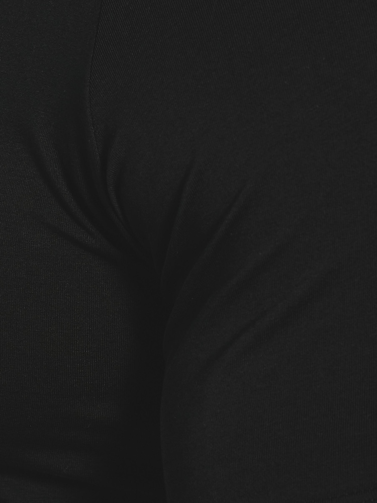 Tailored Athlete Black Muscle Fit Jersey Buttonless Polo Shirt - Image 2 of 2 Tailored Athlete Black Muscle Fit Jersey Buttonless Polo Shirt - Image 2 of 2