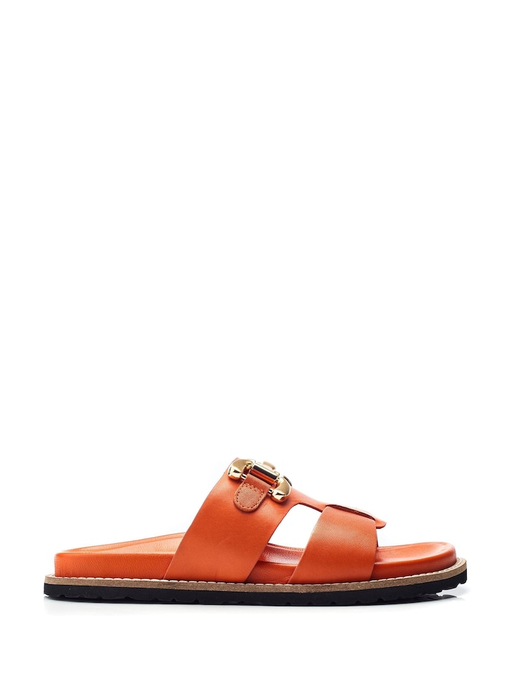 Moda in Pelle Olette Snaffle Trim H Band Footbed Sandals - Image 1 of 4