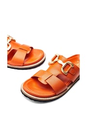 Moda in Pelle Olette Snaffle Trim H Band Footbed Sandals - Image 4 of 4