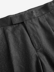 Black Tonal Jacquard Tuxedo Trousers - Image 7 of 10