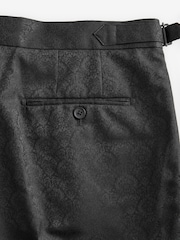 Black Tonal Jacquard Tuxedo Trousers - Image 9 of 10