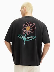 AllSaints Black Crayo Short Sleeve Crew T-Shirt - Image 2 of 6