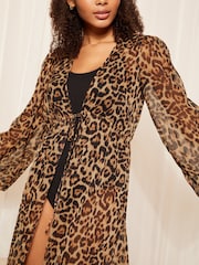 Braun - Friends Like These Maxi-Kaftan mit Gürtel - Bild 3 von 4