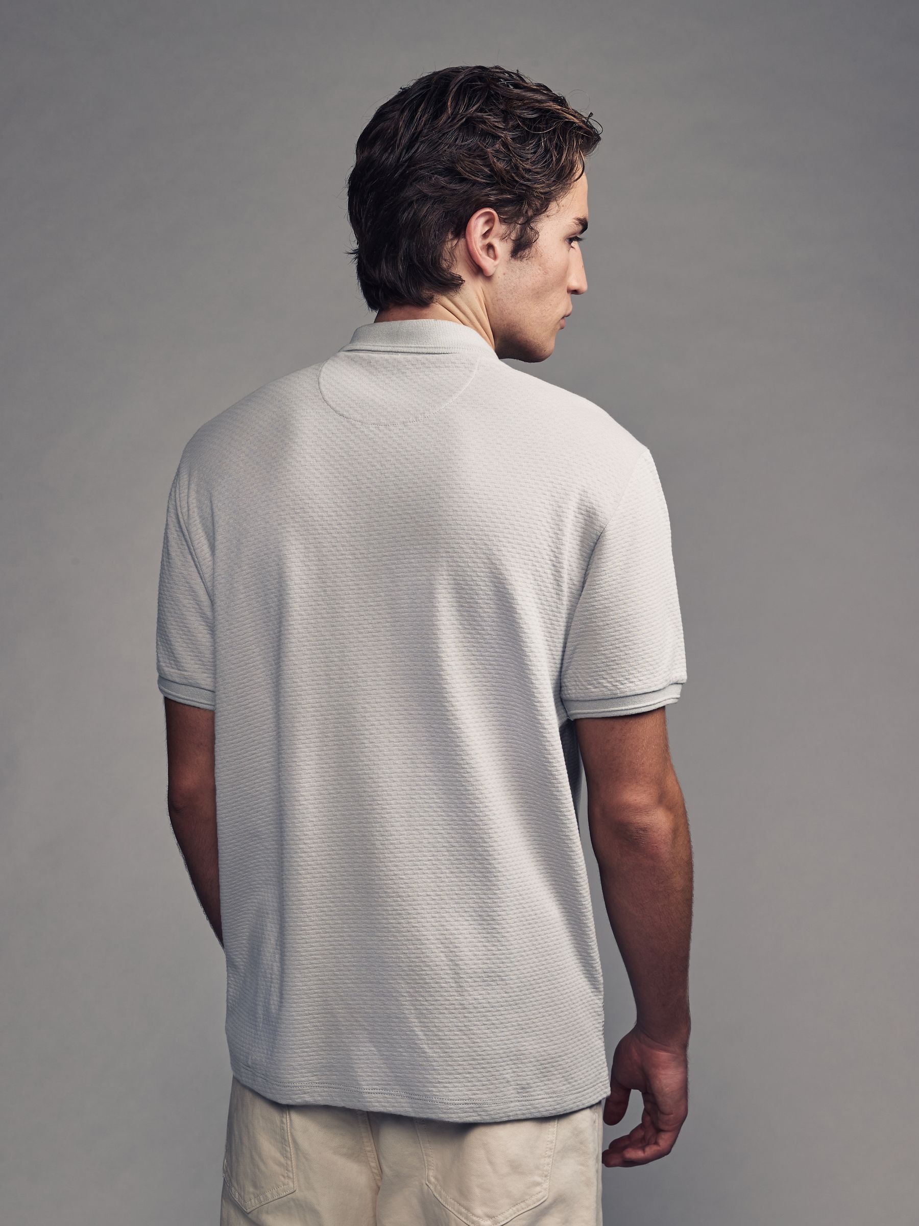 Buy Grey Short Sleeve Textured Quarter Zip Polo Shirts from Buy Grey Short Sleeve Textured Quarter Zip Polo Shirts from