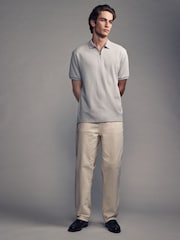 Harmaa - Lyhyt hiha Textured Quarter Zip Pikeepaidat - Kuva 4 / 8