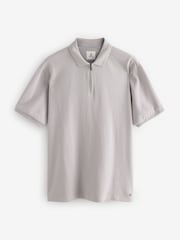 Harmaa - Lyhyt hiha Textured Quarter Zip Pikeepaidat - Kuva 6 / 8