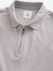 Harmaa - Lyhyt hiha Textured Quarter Zip Pikeepaidat - Kuva 7 / 8