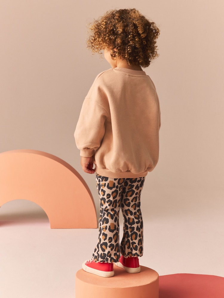 Brown Teddy Sweatshirt and Flare Leggings Set (3mths-7yrs) - Image 2 of 7