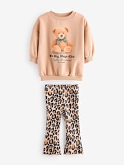 Brown Teddy Sweatshirt and Flare Leggings Set (3mths-7yrs) - Image 5 of 7