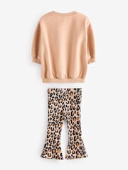 Brown Teddy Sweatshirt and Flare Leggings Set (3mths-7yrs) - Image 6 of 7