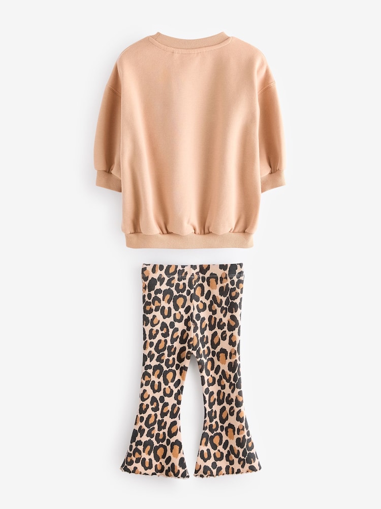 Brown Teddy Sweatshirt and Flare Leggings Set (3mths-7yrs) - Image 6 of 7