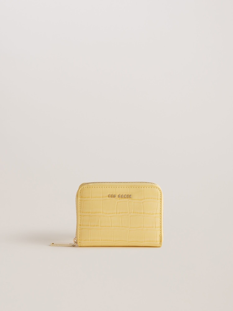 Ted Baker Yellow Connii Croc Effect Mini Purse - Image 1 of 4