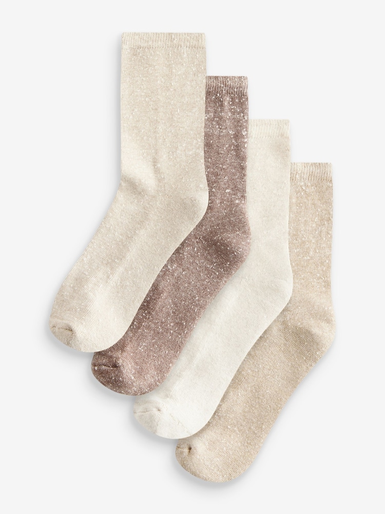 Neutrale Farbe - Melierte Socken mit gepolsterter Sohle im 4er-Pack - Bild 1 von 5 Neutrale Farbe - Melierte Socken mit gepolsterter Sohle im 4er-Pack - Bild 1 von 5