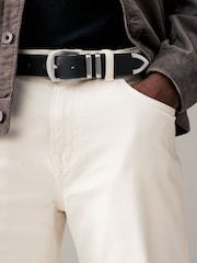 Black Faux Leather Western Buckle Belt - Image 1 of 3