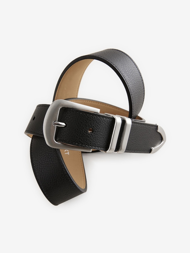 Black Faux Leather Western Buckle Belt - Image 3 of 3