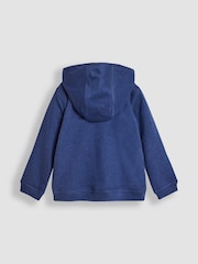 JoJo Maman Bébé Indigo Blue Dinosaur Appliqué Reversible Hoodie - Image 3 of 8