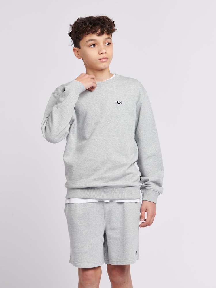Lee Grey Boys 100% Cotton Badge Sweatshirt - Image 1 of 5