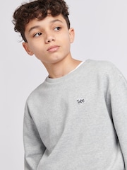 Lee Grey Boys 100% Cotton Badge Sweatshirt - Image 3 of 5