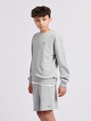 Lee Grey Boys 100% Cotton Badge Sweatshirt - Image 4 of 5