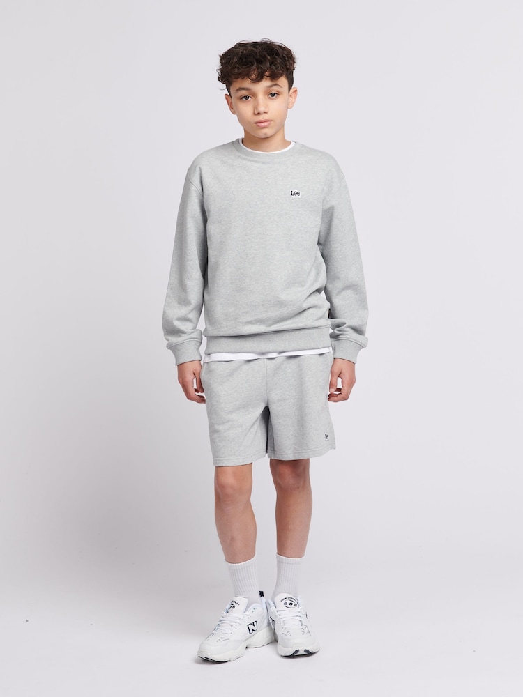 Lee Grey Boys 100% Cotton Badge Sweatshirt - Image 5 of 5