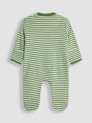 JoJo Maman Bébé Green Highland Cow Applique Zip Sleepsuit - Image 2 of 3