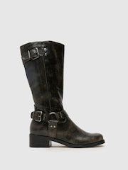 Schuh Amina Hardare Biker Black Boots - Image 1 of 4