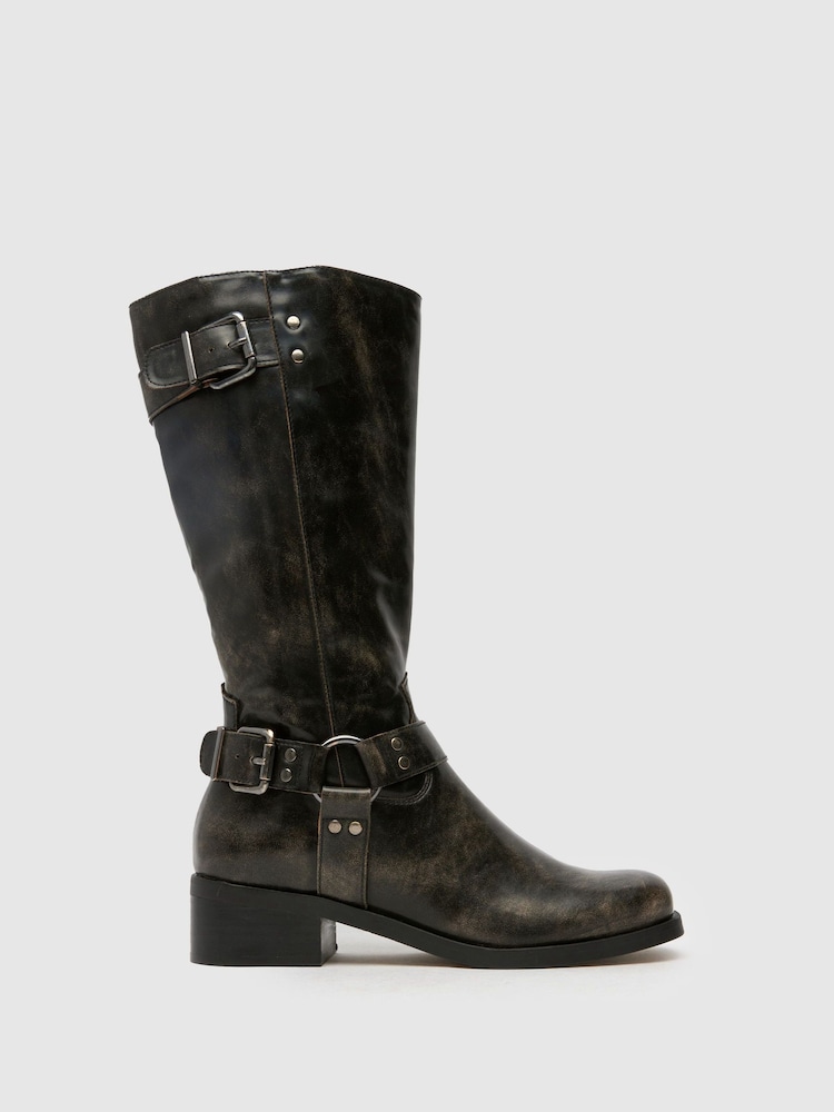 Schuh Amina Hardare Biker Black Boots - Image 1 of 4