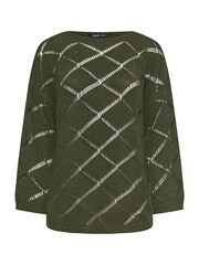 Yours Curve Green Ladder Stitch Jumper - Image 6 of 6