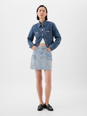 Gap Light Blue Denim Cargo Mini Skirt - Image 1 of 3