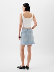 Gap Light Blue Denim Cargo Mini Skirt - Image 2 of 3