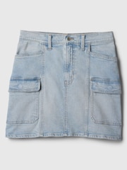 Gap Light Blue Denim Cargo Mini Skirt - Image 3 of 3